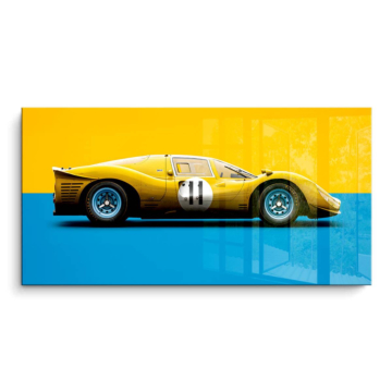 Bolide jaune inspiré de Ford GT40 - tableau PVC brillant