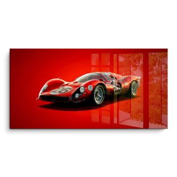 Bolide rouge inspiré de Porsche 917 - tableau PVC brillant