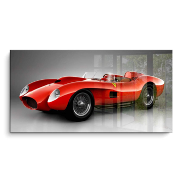 Ferrari rouge classique de course - tableau PVC brillant