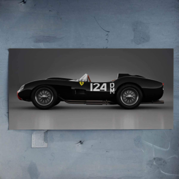 Ferrari wyścigowe w stylu vintage - plakat