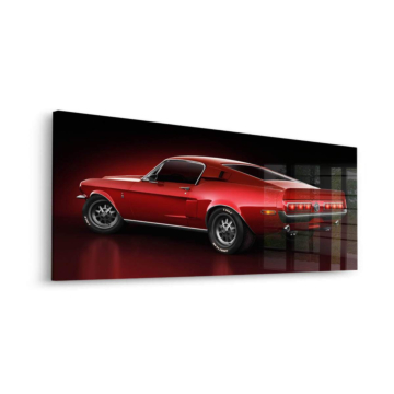 Red Dodge Challenger Muscle Car Acrylic Glass Art