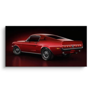 Red Dodge Challenger Muscle Car Canvas Art