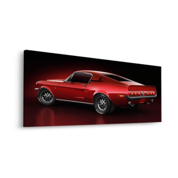 Dodge Challenger rojo de alto rendimiento - cuadro Dibond mate