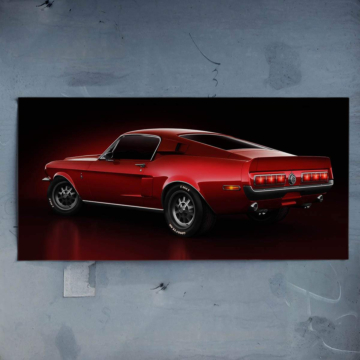 Czerwony Dodge Challenger o dużej mocy - plakat