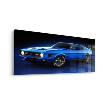 Blue Ford Mustang Fastback Acrylic Glass Art