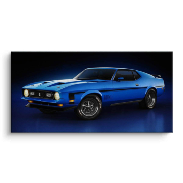 Blue Ford Mustang Fastback Canvas Art