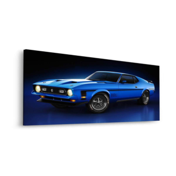 Azul Ford Mustang Fastback - cuadro Dibond mate