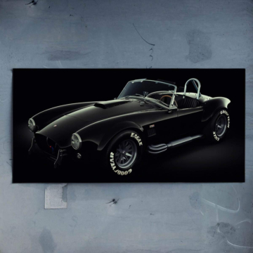 Czarny roadster Shelby Cobra - plakat