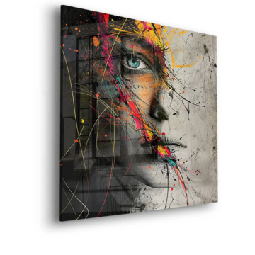 Abstraktes Doppelgesicht-Porträt - Acrylglasbild