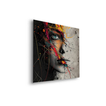 Retrato abstracto de rostro dividido - cuadro Dibond mate