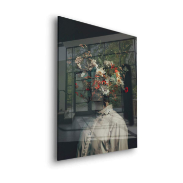 Dark Floral Head Portrait Acrylic Glass Art