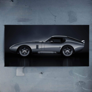 Srebrne coupe Shelby Cobra - plakat