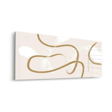 Goldene abstrakte Linie - Acrylglasbild