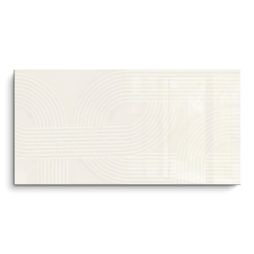 White Curved Line Pattern PVC Gloss Art