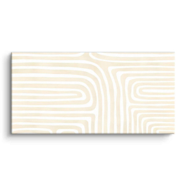 Cream Maze Pattern Canvas Art