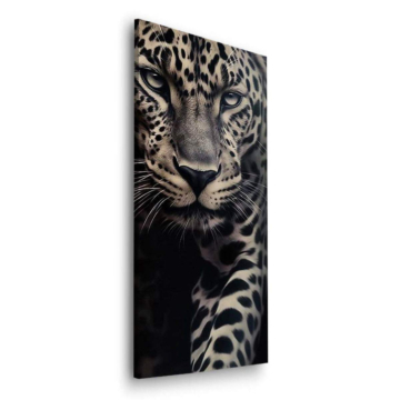 Retrato de leopardo oscuro - cuadro Dibond mate