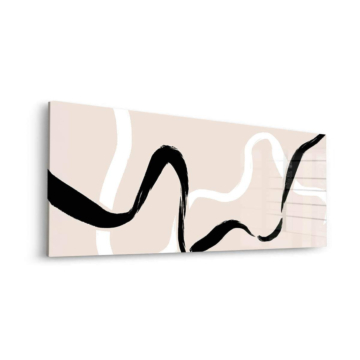 Zartrosa wellenförmige Linien - Acrylglasbild