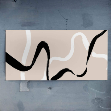 Rosado Wavy líneas - póster