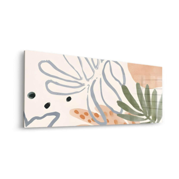Pastel Tropical Leaves Acrylic Glass Art