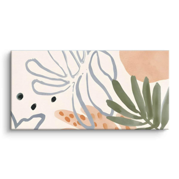 Pastel Tropical Leaves Canvas Art
