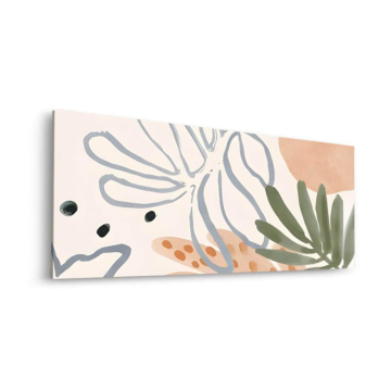 Pastel Tropical Leaves Dibond Matt Art