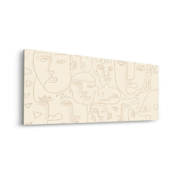 Visages abstraits minimalistes - tableau Dibond mat