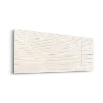 Cremefarbene Kreislinien - Acrylglasbild