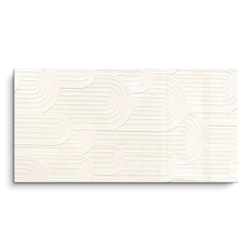 Cremefarbene Kreislinien - PVC-Bild glänzend
