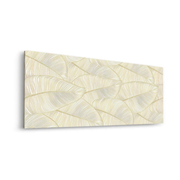 Motif plumes crème - tableau Dibond mat