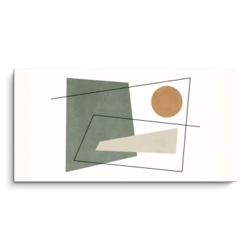 Green Geometric Composition PVC Matt Art