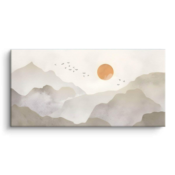 Minimalistischer Bergsonnenuntergang - Leinwandbild