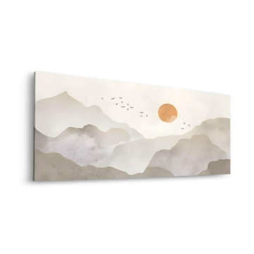 Minimalistischer Bergsonnenuntergang - Dibond-Bild matt