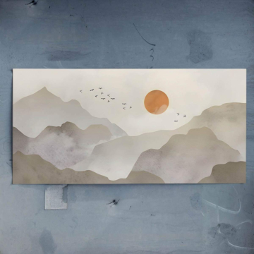 Minimal Mountain Sunset Poster Art