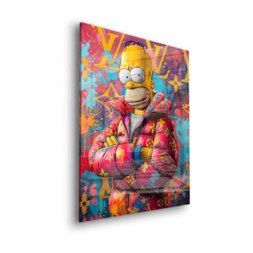 Homer Simpson im Streetwear-Look - Acrylglasbild