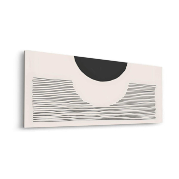Soleil noir en lignes abstraites - tableau Dibond mat