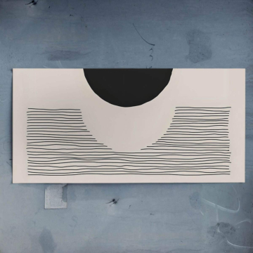 Soleil noir en lignes abstraites - poster