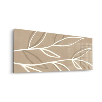 White Leaf Branch Acrylic Glass Art