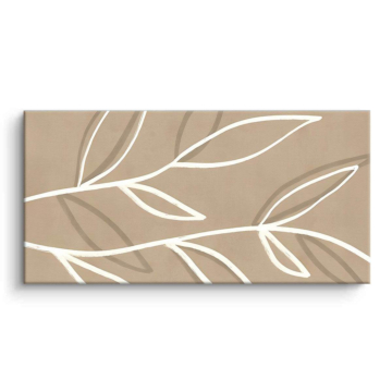 White Leaf Branch Canvas Art