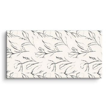 Black Foliage Pattern Canvas Art