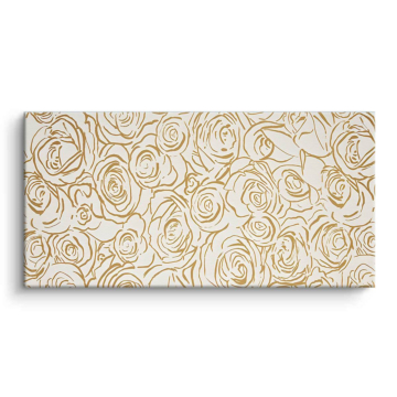Gold Rose Pattern Canvas Art