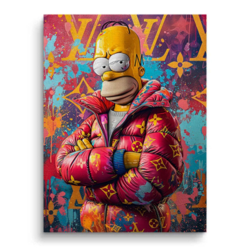 Homer Simpson im Streetwear-Look - Leinwandbild