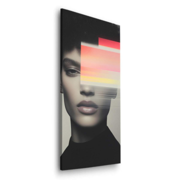 Abstract Glitch Woman Portrait Dibond Matt Art