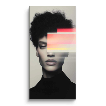 Retrato abstracto glitch de mujer - cuadro PVC mate