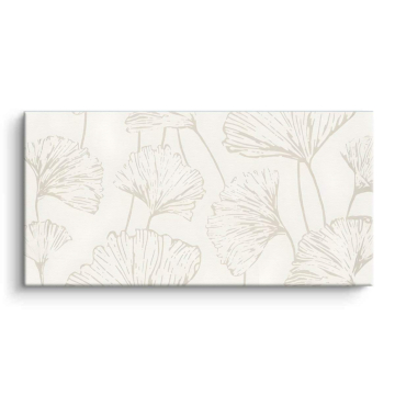 Minimal Ginkgo Leaves Line Canvas Art