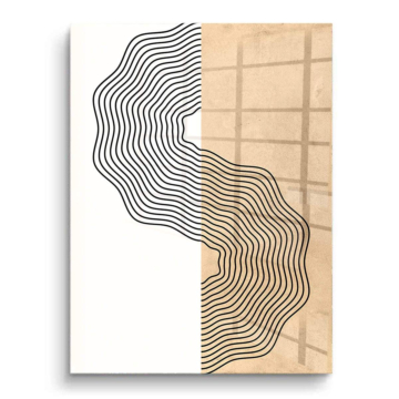 Linienmotiv mit zwei Gesichtern - PVC-Bild glänzend