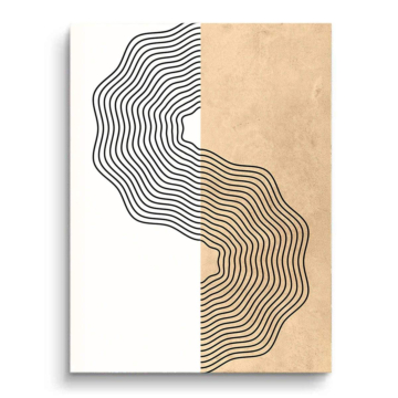 Linienmotiv mit zwei Gesichtern - PVC-Bild matt