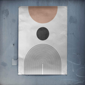 Boho círculos líneas - póster