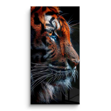 Retrato de tigre oscuro - cuadro PVC brillante