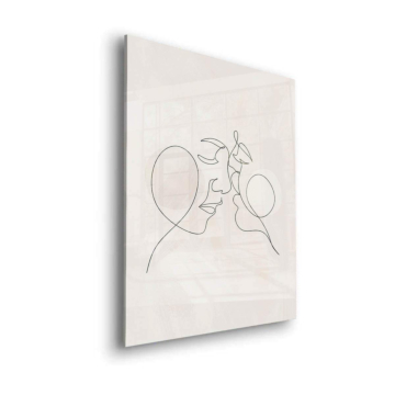 Minimal Kiss Line Acrylic Glass Art