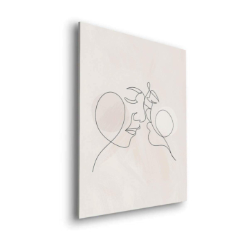Minimal Kiss Line Dibond Matt Art